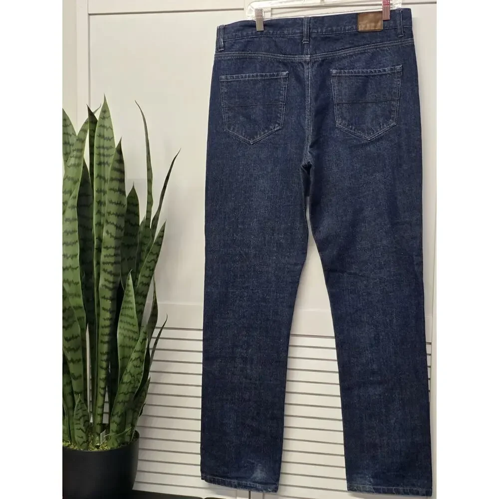 Jackson Straight Jeans Mens 36 X30 Blue Distressed 5 Pocket Retro Western Cowboy